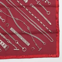 エルメス カレ70 CHAINES＆GOURMETTE スカーフ シルク ボルドー