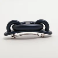 エルメス トリ マイヨンPM バレッタ メタル ネイビー A4209657｜中古