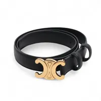 セリーヌ トリオンフ ベルト 80 レザー ブラック A4210128｜中古