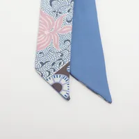 エルメス ツイロン スカーフ シルク ブルー ロングツイリー A4211127