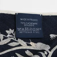 エルメス スカーフ カシミヤ×シルク ネイビー×ホワイト トライアングル