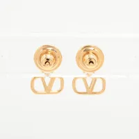 ヴァレンティノ Vロゴ シグネチャー ピアス(両耳用) GP×ラインストーン