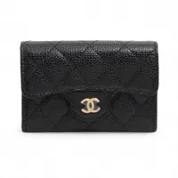 シャネル ボーイシャネル キャビアスキン カードケース ブラック