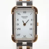 エルメス クロアジュール CR1.240 GP×SS GP×SS QZ ホワイト文字盤