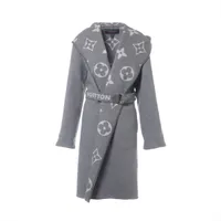 ヴィトン 21AW ウール ラップコート 36 レディース グレー RW212W