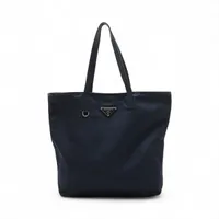 プラダ テスート ナイロンxレザー トートバッグ ネイビー A4216416