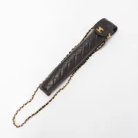 シャネル マトラッセ ラムスキン 折り畳み傘ケース ブラック ゴールド