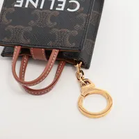 セリーヌ トリオンフ チャーム PVC×レザー ブラック×ブラウン A4219647