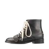 グッチ レザー ブーツ 9 1/2 メンズ ブラック 575109 ウイングチップ