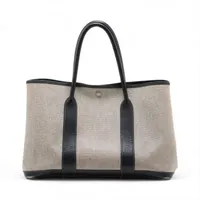 エルメス ガーデンパーティ36 PM トワルアッシュxブッフル ブラック シルバー金具 □F:2002年