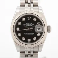 ロレックス レディ デイトジャスト 179174G SS×WG SS AT ブラック文字盤