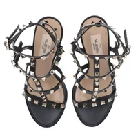 ヴァレンティノガラヴァーニ ロックスタッズ レザー サンダル 36.5