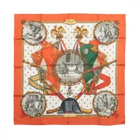 エルメス カレ90 Fouets et Badines 鞭とグリップ スカーフ シルク