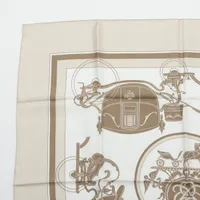 エルメス カレ90 Ex-Libris エクスリブリス スカーフ シルク グレー