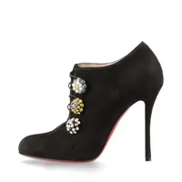 クリスチャンルブタン スエード ブーティ 36.5 レディース ブラック