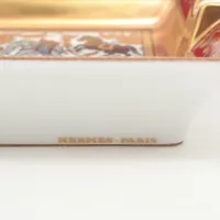 エルメス アッシュトレイ 陶器 レッド×ゴールド CHASSE en INDE インド