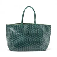 ゴヤール サンルイPM PVCxレザー トートバッグ グリーン A4226524