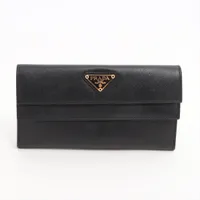 プラダ サフィアーノ 1ML005 レザー 財布 ブラック A2878600｜中古