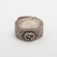 グッチ インターロッキングG フラワー リング 925 5.6g シルバー