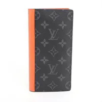 ルイヴィトン モノグラム エクリプス オレンジ ポルトフォイユ ブラザ 黒 財布 LOUIS VUITTON - ルイヴィトン モノグラム エクリプス オレンジ