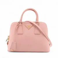 プラダ サフィアーノラクス レザー 2WAYハンドバッグ ピンク BL0838