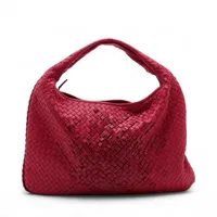 ボッテガ ヴェネタ レッド レザー 編み込み ショルダーバッグ ボッテガヴェネタ BOTTEGAVENETA イントレチャート ショルダーバッグ