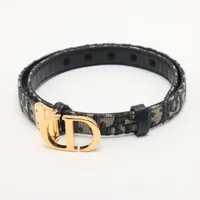 Dior ディオール オブリーク ベルト キャンバス×レザー ネイビー ディオール オブリーク ベルト 90 キャンバス×レザー ネイビー