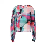 シャネル ココボタン 16年 シルク ブラウス 34 レディース マルチ