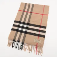 バーバリー ノバチェック マフラー カシミヤ ベージュ A4229148｜中古