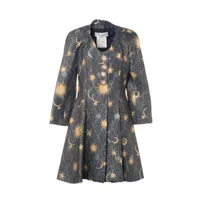 クリスチャンディオール シルク×ウール コート 42 レディース ネイビー