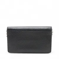 メゾンマルジェラ 4ステッチ レザー チェーンウォレット ブラック