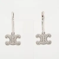 セリーヌ トリオンフ ピアス(両耳用) GP×ラインストーン シルバー