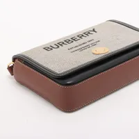 バーバリー ホースフェリー キャンバスxレザー ショルダーバッグ