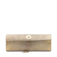 シャネル ココマーク リザード クラッチバッグ パール ゴールド ゴールド金具 8番台