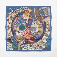 美品 Hermesカレ90 DUO COSMIQUE デュオ コスミック エルメス カレ90 DUO COSMIQUE デュオ コスミック スカーフ シルク