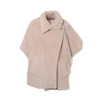 マックスマーラ テディベア ウール×アルパカ ケープ UNICA レディース ピンクベージュ  23473619336