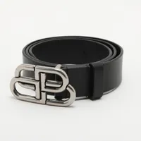 バレンシアガ 570370 BB ベルト 85 レザー×メタル ブラック×シルバー