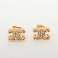 セリーヌ トリオンフ ピアス(両耳用) GP×ラインストーン ゴールド
