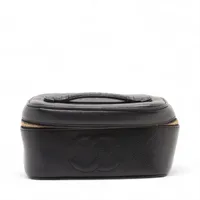 シャネル ココマーク キャビアスキン バニティバッグ ブラック