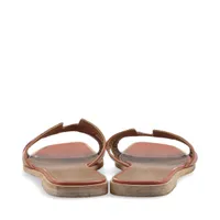 エルメス オラン レザー サンダル 37 レディース ブラウン インソール