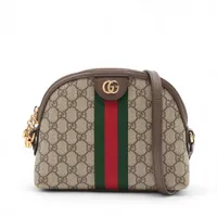 グッチ GGスプリーム インターロッキングG PVC×レザー ショルダー