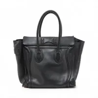 セリーヌ ラゲージ マイクロショッパー レザー ハンドバッグ ブラック