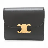 セリーヌ トリオンフ スモールフラップウォレット レザー コンパクト