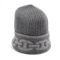 エルメス ヘヴン ニットキャップ S カシミヤ グレー シェーヌダンクル