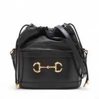 グッチ ホースビット1955 レザー ショルダーバッグ ブラック 602118