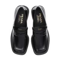 r*h様 PRADA レザーシューズ プラダ 25SS レザー ローファー 36.5 レディース ブラック 1D985N RE