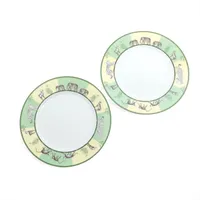 エルメス アフリカ プレート 陶器 イエロー×グリーン 2枚セット 底印
