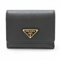 プラダ サフィアーノ 2ML049 レザー コンパクトウォレット グリーン