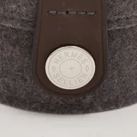 エルメス シュガーボックス フェルト グレー×オレンジ 小物入れ