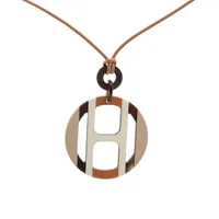 エルメス Hエキップ ネックレス バッファローホーン ベージュ A4235564